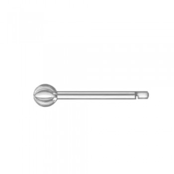 Doyen Spherical Burr Short Borchardt Shaft Stainless Steel, Diameter 16.0 mm